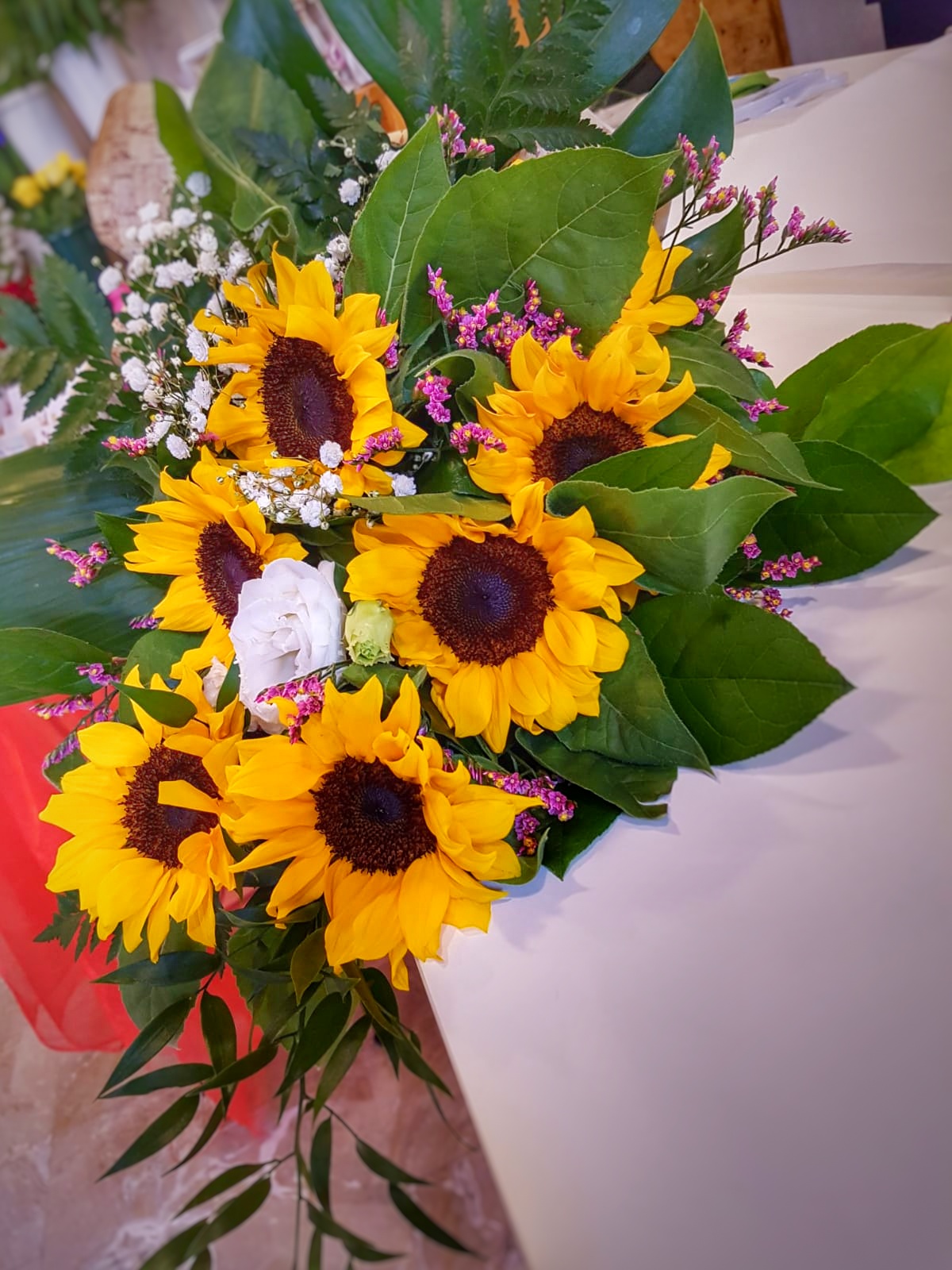 Mazzo Girasoli Fioreria Bruseghini Besenello Trento